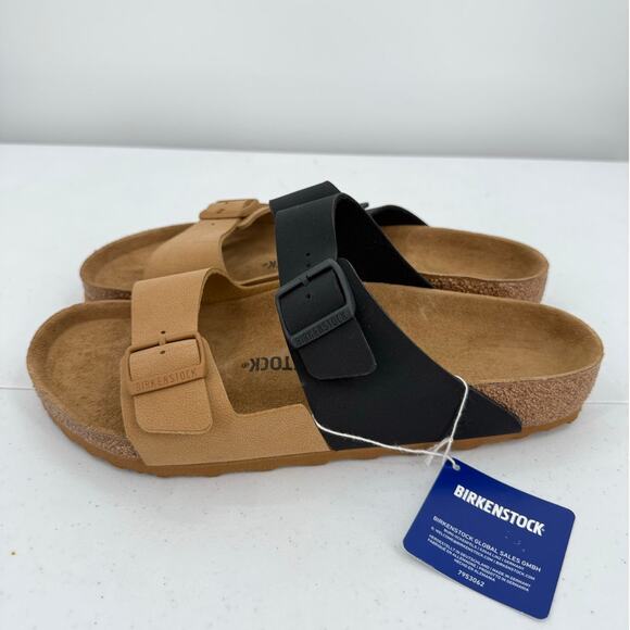 NWT Birkenstock Arizona Cork Brown Split Birko-Flor Nubuck Size 10/43 - Picture 1 of 11